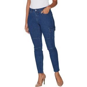 8 G.I.L.I. Petite Indigo Denim Cargo Jegging Jeans